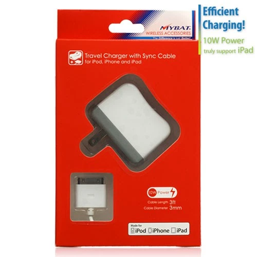 "Universal Travel Charger & Sync Cable for Apple Devices - Compact & Reliable" - Image 1 of 1