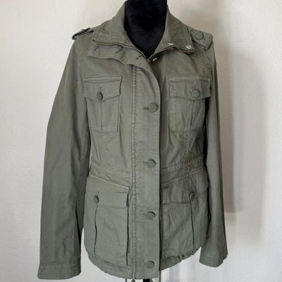 Chaqueta de Carga Utilitaria Tory Burch Verde Ejército Algodón Ligera Para Mujer’s M Foto 1 de 4