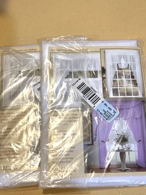 Niveles de cortina transparente Voile 60" Wx30" L 2 paquetes de 2 blanco estilo Emelia nuevo Foto 1 de 3