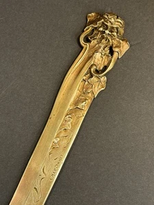 Antiker Bronze Brieföffner/Schreibtischartikel/signiert/Rebe/Jugendstil/Frankreich um 1900/Efeu - Bild 1 von 13
