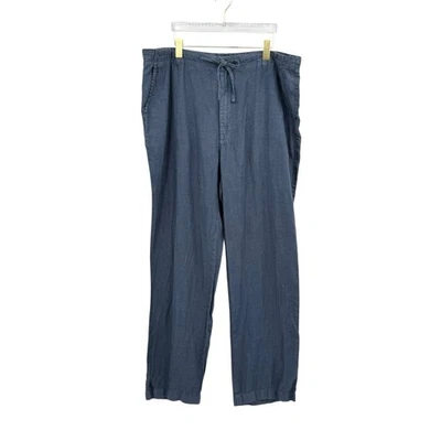 Caribbean Men's 42x32 Navy Blue 100% Linen Straight Leg Summer Vacation Pants - Image 1 of 4