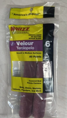 Whizz Purple Velour 6 In. x 3/16 In. Specialty Roller Cover (2-Pack) 51016 Whizz - Image 1 of 2