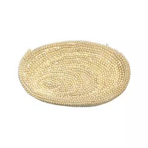 Vintage Ivory Faux Pearl Clutch Beaded Bag Zipper David's Imports Made in Japan - Picture 1 of 7
