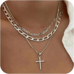 Cross Necklace for Women,Stackable Stacked Stacking Layering Layered Necklaces D - Picture 1 of 12