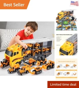 Toddler Toys for 3 4 5 6 Years Old Boys, Die-cast Construction Toys Car Carri... - Picture 1 of 7