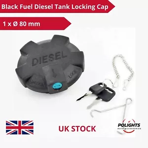 Tapa de bloqueo del tanque de combustible diésel negro 80 mm con 2 llaves para Volvo FH4 6 2013-2019 - Imagen 1 de 6