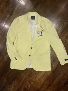 NEU Tailorbyrd Collection hellgelb Leinen Jacke Blazer Sport Mantel Herren 44R Neu mit Etikett - Bild 1 von 3