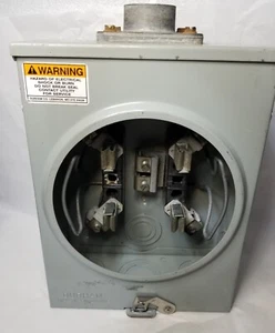 Used Durham RS110L 125 Amp Meter Socket Single Phase Box. 600 VAC 8" X 9.5" - Picture 1 of 5