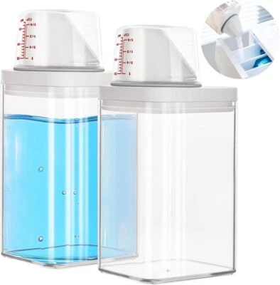 Waschpulverbehälter mit Messbecher Waschpulver Aufbewahrungsbox Waschmittelbox - Bild 1 von 4