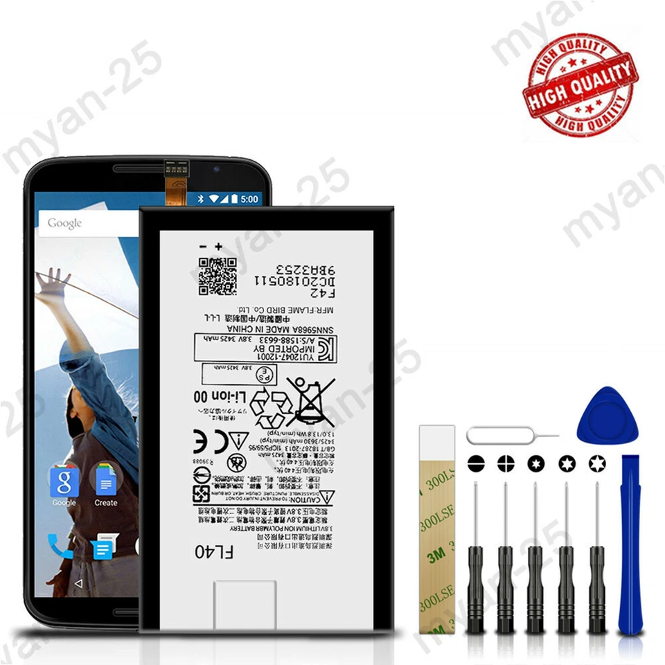 Batería de repuesto para Motorola Droid Maxx 2 XT1565 XT1564 FL40 SNN5963A Herramientas Foto 1 de 4