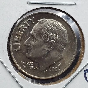 2005 P Roosevelt Dime Coin Die Chip obverse Die Chip Obverse - Picture 1 of 3