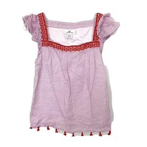 Vineyard Vines gestreiftes besticktes Top Bluse XS Quasten - Bild 1 von 8