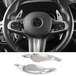 Silver Aluminum Steering Wheel Shift Paddle Extension For BMW 5 Series 2018-22 - Picture 1 of 6