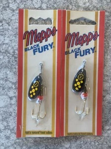 2 Packs Vintage Mepps Black Fury #2 Yellow Spot Blades Original Packaging - Picture 1 of 1