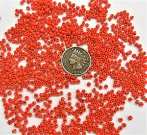 Antike venezianische hellrote Größe 10 kleine Handelsperlen afrikanisch # V 167  - Bild 1 von 1