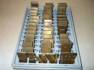 VTG Brass Number Letter Guide Stencils Engravograph 135 pcs in holder - Picture 1 of 6