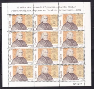1992 - España -  Minipliegos 39 - Dia del Sello - Conde Campomanes - Picture 1 of 1