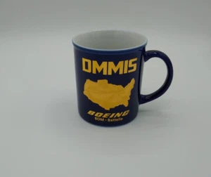 Taza de café Boeing DMMIS azul cobalto y dorado BDM Battelle IT botín corporativo - Imagen 1 de 10