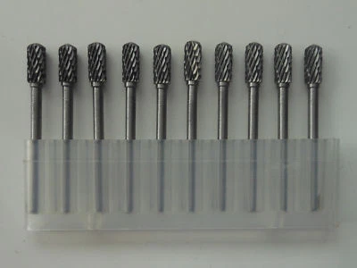 10 pcs 3mm X 5mm Tungsten Carbide Cutting Rotary Burr CNC Engraving Bit C5 - Image 1 of 4