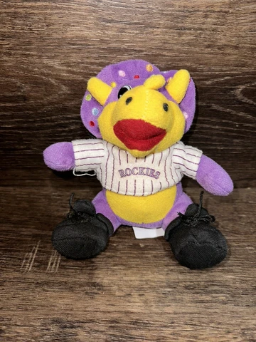 Colorado Rockies Mascot Plush Dinger Purple Dinosaur Good Stuff MLB 6” 2017 Cover