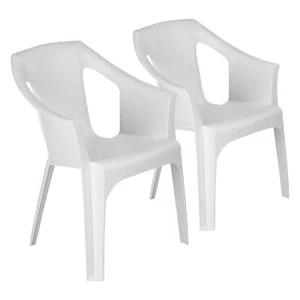 Resol 2x coole Garten Esszimmer Stühle Gartenmöbel weiß - Bild 1 von 8