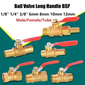 Ball Valve Long Handle BSP, Tube mm Multi Listing And Sizes, Lever Ball Valves  - Picture 1 of 24