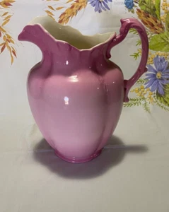 Antique/vintage Morley Fox & Co. Made in England Large Pink Pitcher Jug 1920-38 - Picture 1 of 10