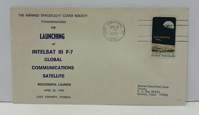 Launching Intelsat III K-7 Global Communications Satellite US FDC 1970 - Image 1 of 2