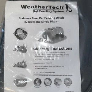 New! WeatherTech Double 4" High Pet Feeding System Stand ~ Dog/ Cat ~ Gray - Picture 1 of 2