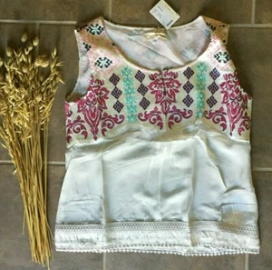 New Odd Molly Somine 100% Silk Lite Chalk Blouse Top 1, 2, 3, 4 (small - X-lg) - Picture 1 of 7