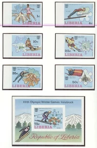 Liberia Olympic Games Innsbruck 1976 Imperforated set and block MNH - Picture 1 of 1
