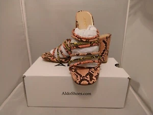 WOMENS ALDO Trelidda Strappy Sandals Multi Coral size 10 M NEW WITH BOX - Picture 1 of 10