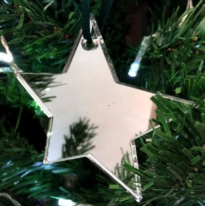 Star Shaped Christmas Tree Decorations - Pack 10 x 7cm - Various Colours - Picture 1 of 11