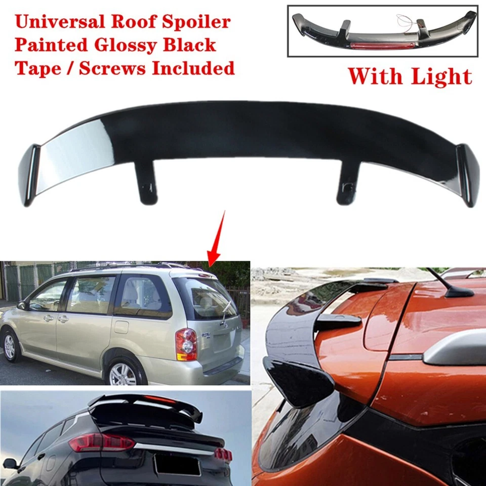 Universal Black Fit For Mazda MPV 00-06 Rear Roof Spoiler Wing Black W/ Light Foto 1 de 4