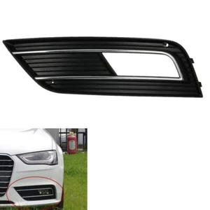 Left Front Bumper Fog Light Grille for Audi A4 B9 13-15 ABS & Chrome Trim - Picture 1 of 5