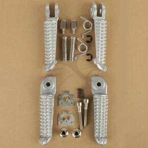 Front Rear Footrest Foot Peg Fit For Yamaha YZF R1 R6 2003-2012 04 05 06 Sliver - Bild 1 von 4