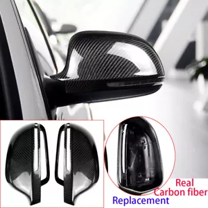 Carbon Fiber Replace Rearview Mirror Caps Cover For Audi A4 2008-11 A5 B8 09-12 - Foto 1 di 10