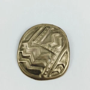 Vintage Southwestern Brass Brooch Pin Ethnic Boho Signed Nuna 92 - Picture 1 of 7