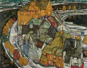 Egon Schiele - Crescent of Houses II Giclee Fine Art Print on Canvas Wall 48" - Picture 1 of 1
