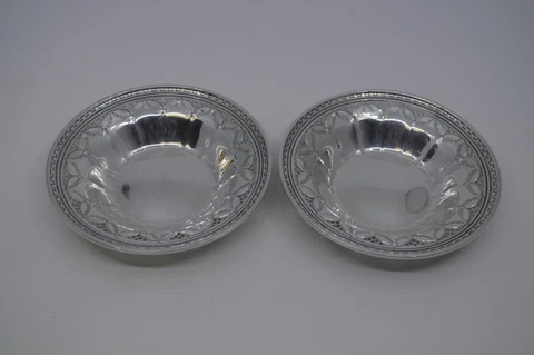Pair of Towle Sterling Silver NORMANDY BOWL #623 Pierced Lattice Cover