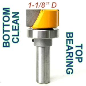 1 pc 1/2" SH 1-1 /8" Diameter Bottom Cleaning w/ Top Bearing Router Bit S - Picture 1 of 12