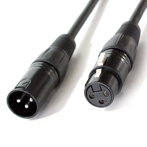 2m 3 Pin XLR Male to Female DMX Lighting Cable DJ Gig LED Signal Light Lead - Picture 1 of 1