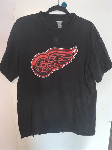Reebok Detroit Red Wings Zetterberg 40 Black Tee Shirt Mens Size Large #217 Cover