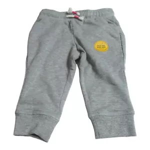 Cat & Jack Baby Girl Size 12M Jogger Pants Flexible Drawstring Gray - Picture 1 of 5