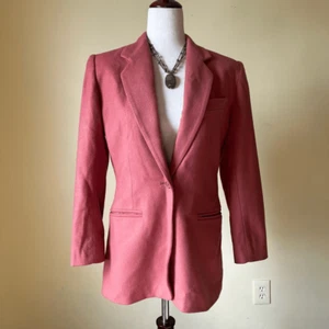 Vintage Pink Wool Cashmere Blazer Blazer Jacket Single Button Women’s 6P - Picture 1 of 8