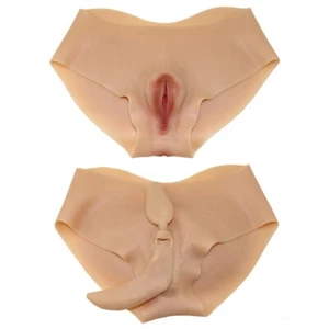 Silicone Fake Vagina Pantaloni Biancheria Intima Mutandine Per Crossdresser Transgensers - Foto 1 di 13