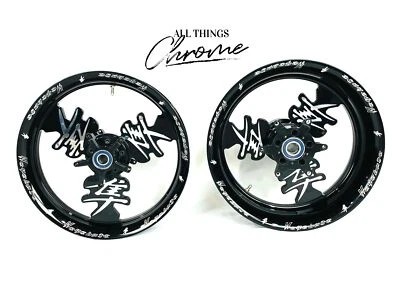 HAYABUSA 330 BLACK CONTRAST CUT KANJI WHEEL PACKAGE 1999-2007 SUZUKI HAYABUSA Foto 1 de 4