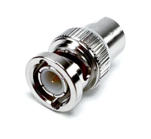 2 Stück RF Koaxial Adapter FME Stecker auf BNC Stecker Stecker Gold Pin Nickel Körper - Bild 1 von 6