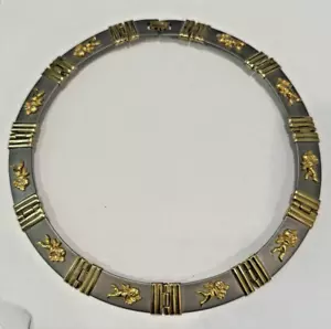 VINTAGE TWO TONE METAL CHERUB CHOCKER NECKLACE - Picture 1 of 7