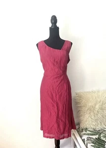 Veronika Maine Size 14 A-line Dress Sleeveless Hot Pink Colour Cotton Blend - Picture 1 of 8